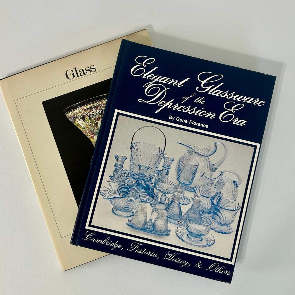 VTG Glassware of Depression Era Gene Florence Smithsonian Glass Book LOT of 2